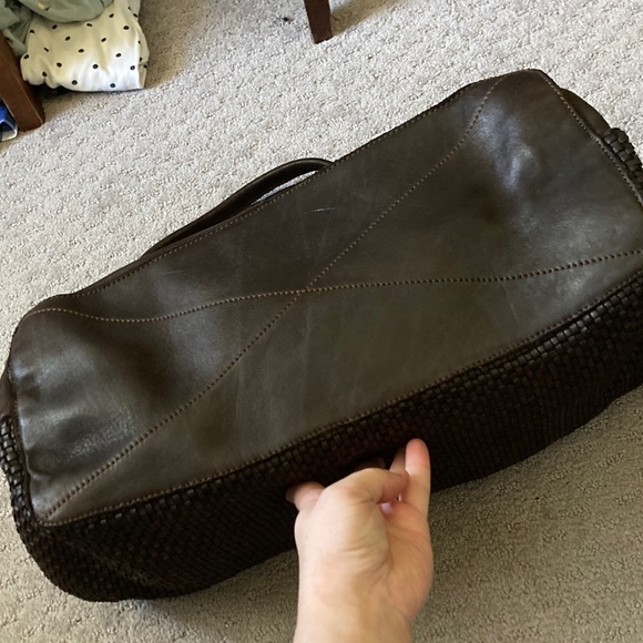 HARBOUR 2ND dark woven leather shoulder/tote bag. - Picture 4 of 14